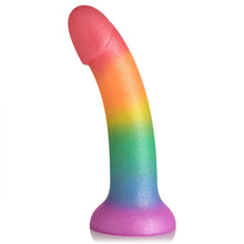 Load image into Gallery viewer, Phallic Rainbow Silicone Dildo - 7 inch (Rainbow)