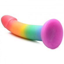 Load image into Gallery viewer, Phallic Rainbow Silicone Dildo - 7 inch (Rainbow)