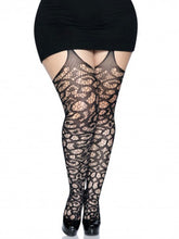 Load image into Gallery viewer, Gia Plus Garter Belt Stockings - Plus (Black)