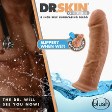Load image into Gallery viewer, Dr. Skin Glide Self Lubricating Dildo - 8" (Mocha)