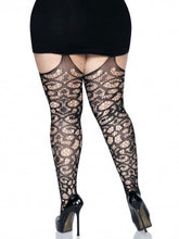 Load image into Gallery viewer, Gia Plus Garter Belt Stockings - Plus (Black)