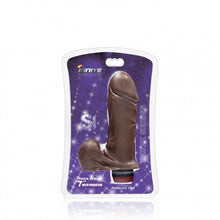 Load image into Gallery viewer, Vibrating Dildo Thick with Balls - 7 inch (Brown)