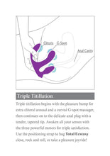 Load image into Gallery viewer, 3Some Total Ecstasy Silicone Rechargeable Vibrator with Remote Control - Purple
