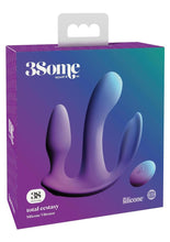 Load image into Gallery viewer, 3Some Total Ecstasy Silicone Rechargeable Vibrator with Remote Control - Purple
