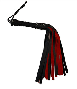 Bare Leatherworks - Midsize Cow Flogger (Black/Red)