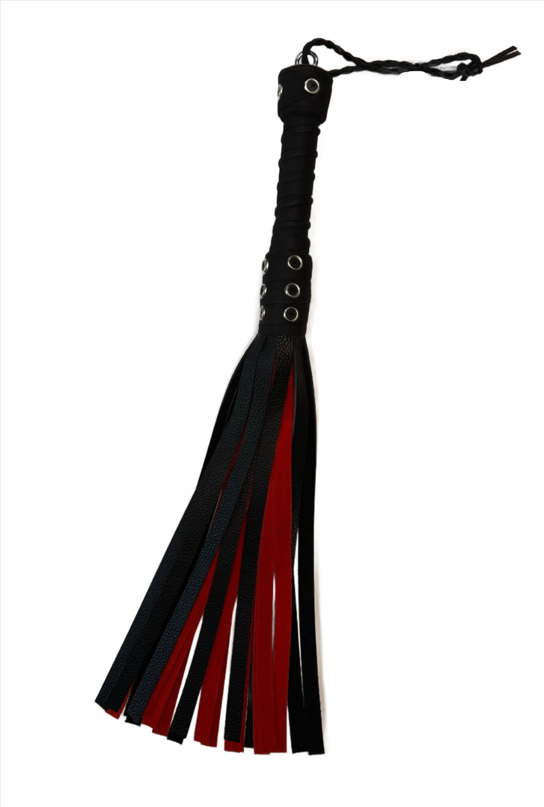 Bare Leatherworks - Midsize Cow Flogger (Black/Red)