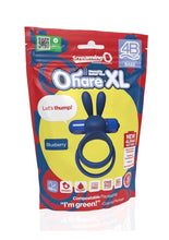 Load image into Gallery viewer, 4b Ohare XL Rechargeable Silicone Rabbit Vibrating Cock Ring - Blue/Blueberry - XLarge
