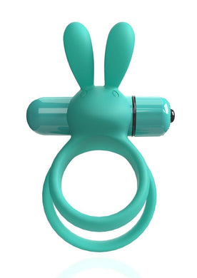 4b Ohare XL Rechargeable Silicone Rabbit Vibrating Cock Ring - Green/Kiwi - XLarge