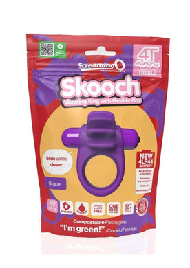 4t Skooch Vibrating Cock Ring with Clitoral Stimulator - Grape/Purple