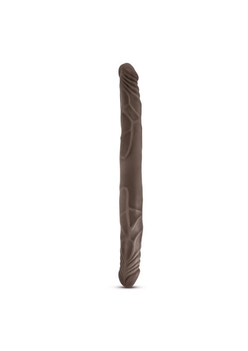 Dr. Skin Silver Collection Double Dildo 14in - Chocolate