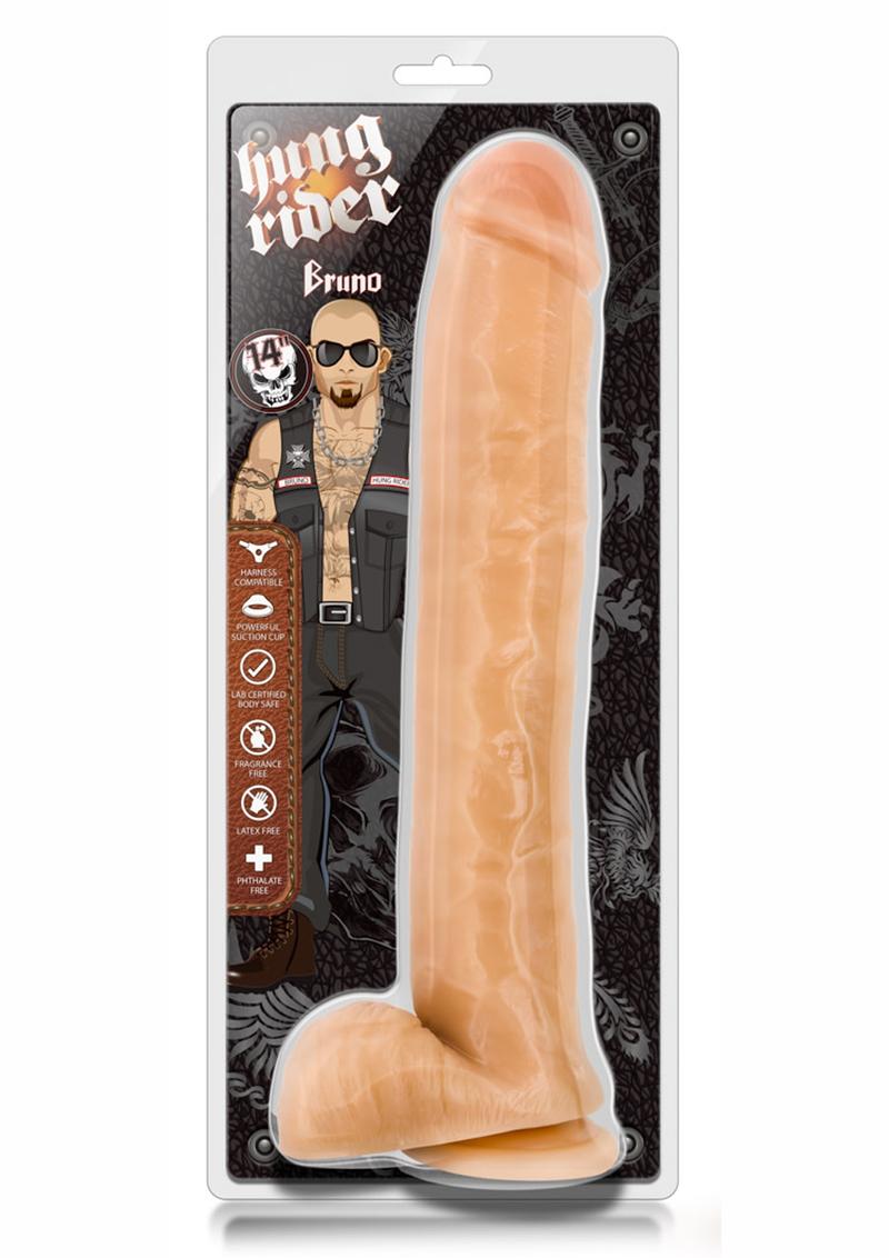 Hung Rider Bruno Dildo with Balls 14inch (Vanilla)