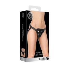 Load image into Gallery viewer, Ouch! Velvet &amp; Velcro Adjustable Harness With O-Ring
