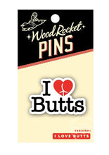 Load image into Gallery viewer, Pin - I love Butts Enamel Pin Red/White/Black
