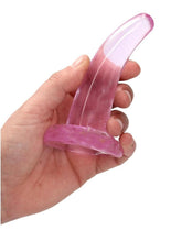 Load image into Gallery viewer, RealRock Crystal Clear Non Realistic Dildo with Suction Cup 4.7in - Pink
