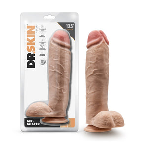 Dr. Skin Mr. Mister Dildo With Balls - 10.5 inch (Beige)