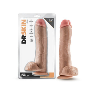 Dr. Skin Mr Savage Dildo With Balls - 11.5 inch (Beige)