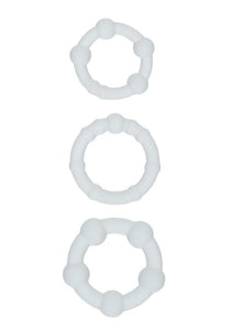 Alpha Liquid Silicone Beaded Rings Set - Clear