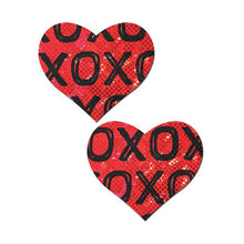 Load image into Gallery viewer, Pastease Glitter XOXO Heart - Red/Black O/S
