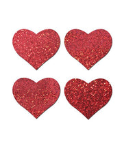 Load image into Gallery viewer, Pastease Premium Petites Glitter Heart - Red O/S Pack of 2 Pair
