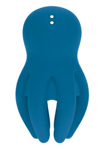 Levelz Digital Vibrating Silicone Rechargeable Penis Head Stimulator with Tentacles - Teal