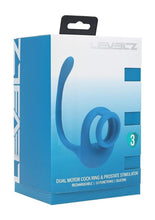 Load image into Gallery viewer, Levelz Dual Motor Rechargeable Silicone Cock Ring with Prostate Stimulator - Teal

