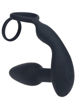 Load image into Gallery viewer, Levelz Dual Vibrating Rechargeable Silicone Prostate Stimulator with Rotating Beads Cock &amp; Balls Rings with Remote Control - Black
