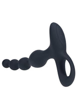 Load image into Gallery viewer, Levelz Beaded Vibrating Silicone Rechargeable Anal Plug with Remote Control - Black
