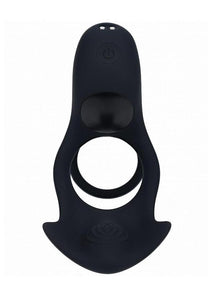 Levelz Triple Motor Vibrating Silicone Rechargeable Cock Ring - Black