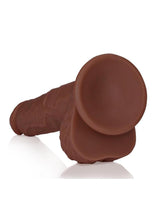 Load image into Gallery viewer, RealRock Realistic Skin Straight Realistic Dildo with Balls and Suction Cup 8in - Chocolate
