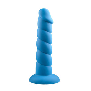 Suga' Daddy Silicone Dildo - 8 inch (Blue)