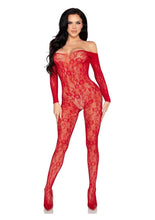 Load image into Gallery viewer, Leg Avenue Lace Lingerie Jumpsuit - OS - Red
