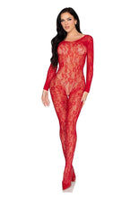 Load image into Gallery viewer, Leg Avenue Lace Lingerie Jumpsuit - OS - Red

