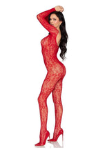 Load image into Gallery viewer, Leg Avenue Lace Lingerie Jumpsuit - OS - Red
