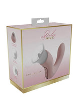 Load image into Gallery viewer, Vive Callalily Silicone Rechargeable Triple Motor G-Spot tap, Vulva, Breast Suction and Tongue Vibrator - Pink

