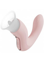 Load image into Gallery viewer, Vive Callalily Silicone Rechargeable Triple Motor G-Spot tap, Vulva, Breast Suction and Tongue Vibrator - Pink
