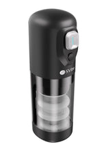 Load image into Gallery viewer, SVibe Ikon SPARK Rechargeable Thrusting Rotating Masturbator - Clear/Black
