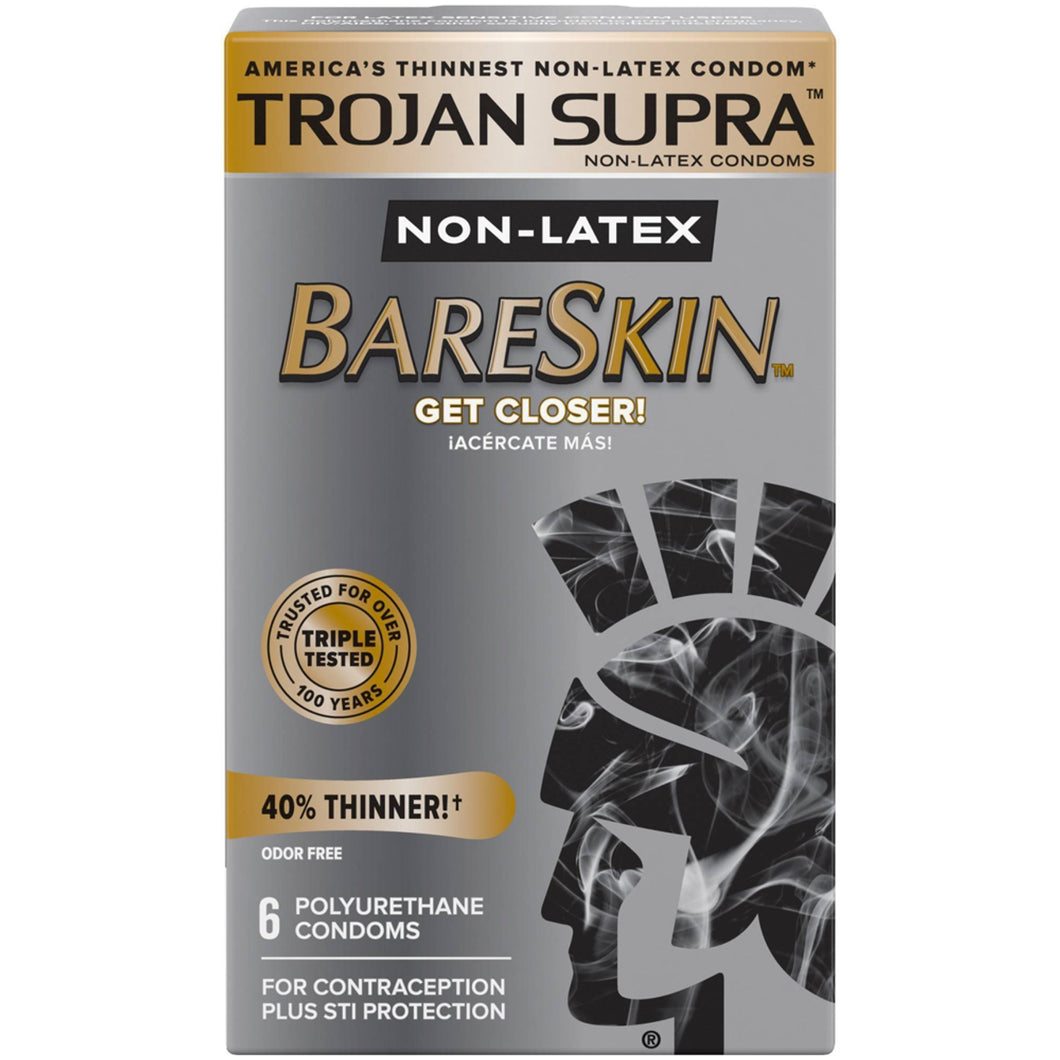 Trojan Supra Bare Skin Condoms - 6 Pack