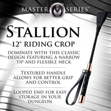 Load image into Gallery viewer, Stallion Riding Crop - 12 Inch (Black)
