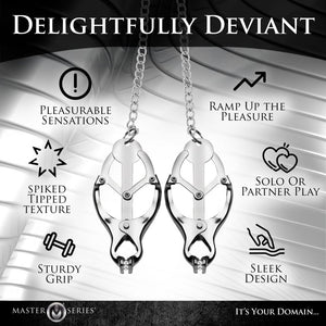 Master Series Tyrant Spiked Clover Nipple Clamps