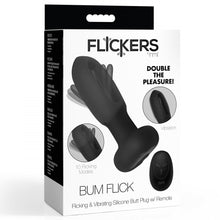 Load image into Gallery viewer, Bum Flick Flicking &amp; Vibrating Silicone Butt Plug W/ Remote
