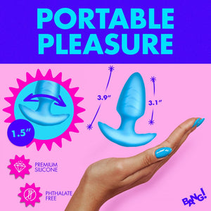 Bang Rotating Vibra Plug W/Remote Blue