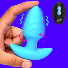Load image into Gallery viewer, Bang Rotating Vibra Plug W/Remote Blue
