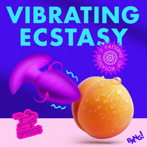 Bang Rotating Vibra Plug W/Remote Purple