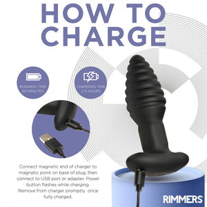 Rimmers Model-E Vibrating Rechargeable Silicone Rimming Plug with Remote Control
