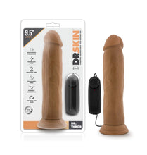 Load image into Gallery viewer, Dr. Skin Dr. Throb Remote Vibrating Dildo - 9.5 inch (Brown)
