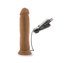 Load image into Gallery viewer, Dr. Skin Dr. Throb Remote Vibrating Dildo - 9.5 inch (Brown)
