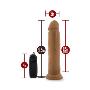 Dr. Skin Dr. Throb Remote Vibrating Dildo - 9.5 inch (Brown)
