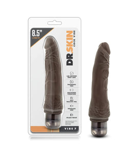 Dr. Skin Cock Vibe 7 Vibrating Dildo - 8.5 inch (Chocolate)