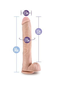 Au Naturel Daddy Dildo with Balls -14 inch (Vanilla)