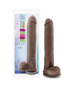 Au Naturel Daddy Realistic Dildo - 14 inch (Chocolate)